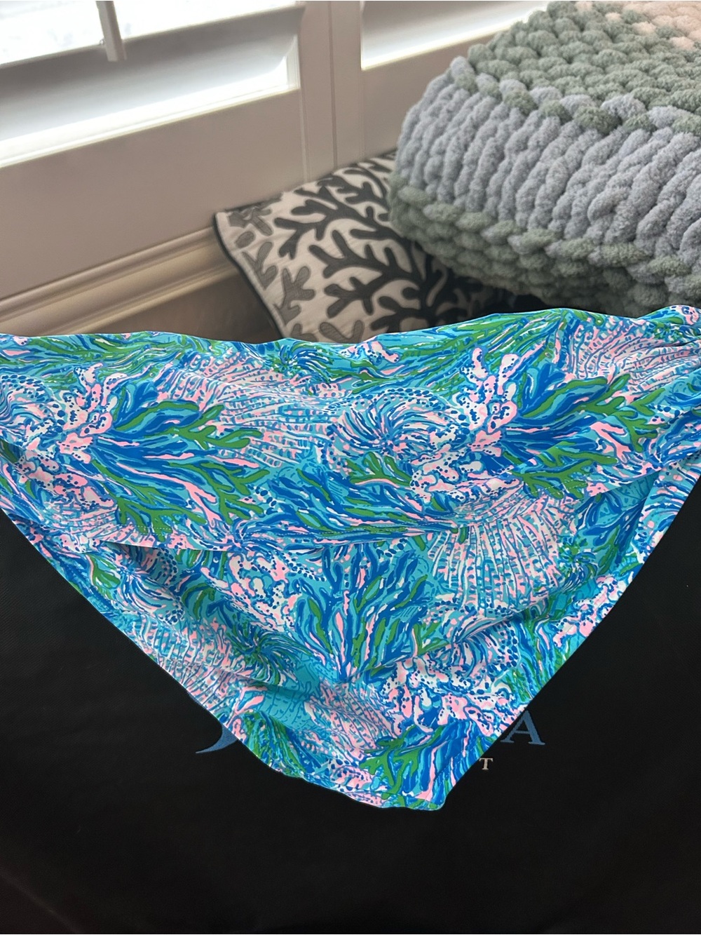 Lilly Pulitzer Aqua Multicolor Tropical Print Swimwear NWOT Size 14